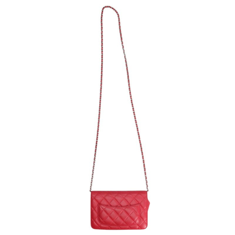 CHANEL Matelassé Lambskin Chain Wallet Size ONE SIZE