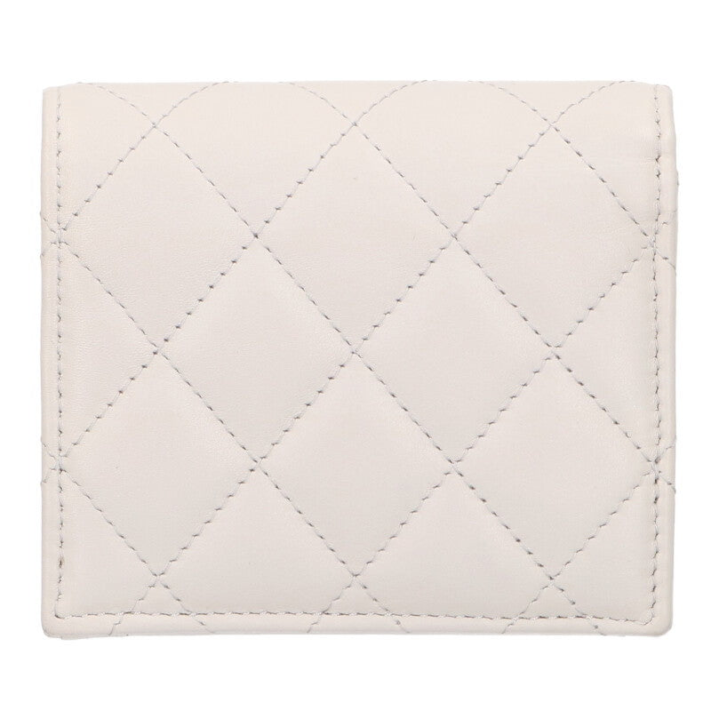 CHANEL Coco Mark Compact Small Wallet Gray Size ONE SIZE