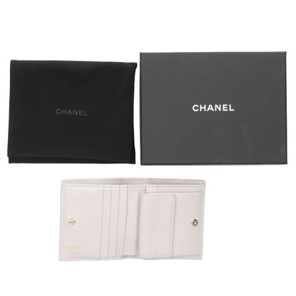CHANEL Coco Mark Compact Small Wallet Gray Size ONE SIZE