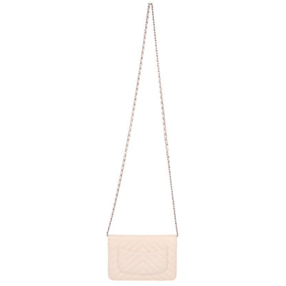 CHANEL Chevron Caviar Leather Chain Wallet Size ONE SIZE