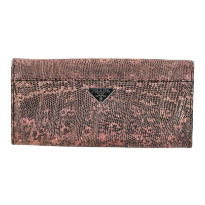 PRADA Triangle Logo Plate Python Leather Long Size ONE SIZE