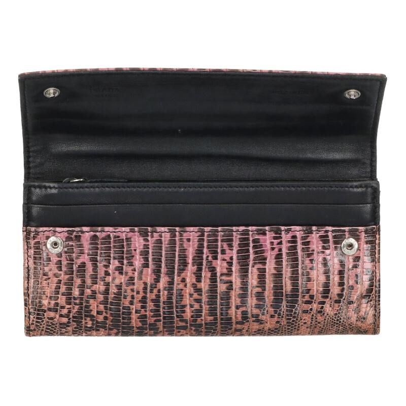PRADA Triangle Logo Plate Python Leather Long Size ONE SIZE