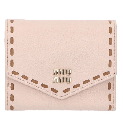 miumiu Logo Leather Wallet Pink/Brown Size ONE SIZE
