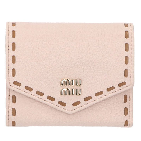 miumiu Logo Leather Wallet Pink/Brown Size ONE SIZE