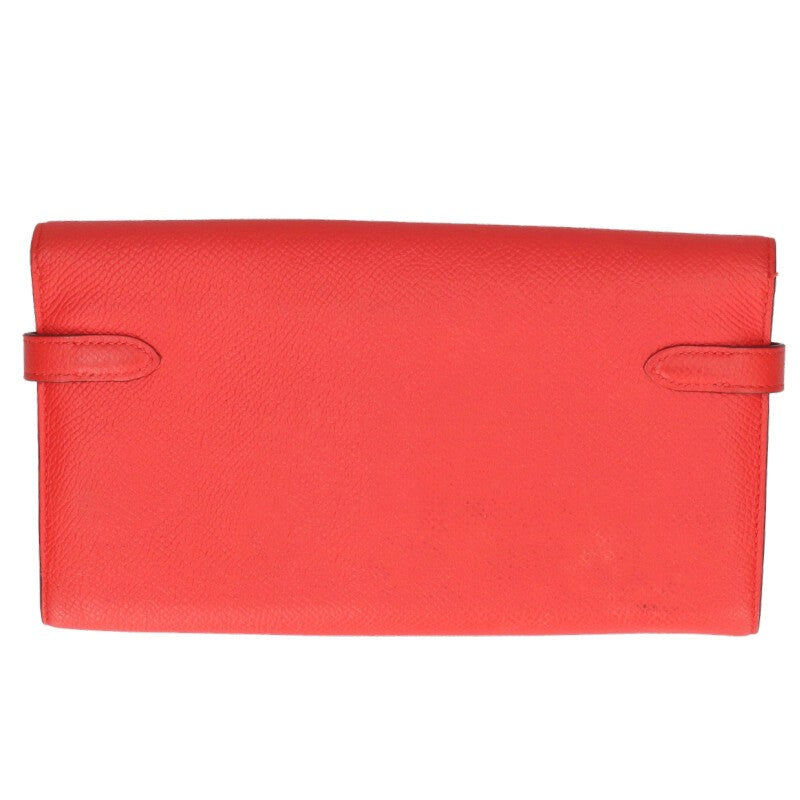 HERMES Kelly Long Wallet Veau Epsom Rouge Size ONE SIZE