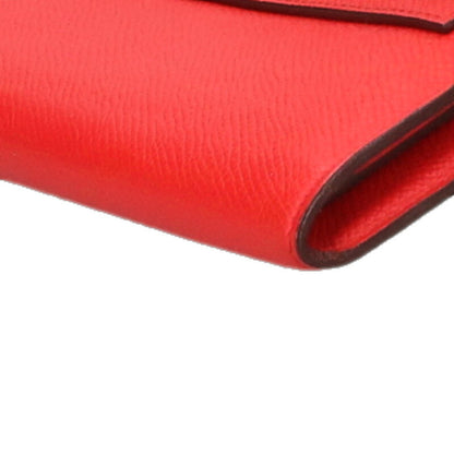 HERMES Kelly Long Wallet Veau Epsom Rouge Size ONE SIZE