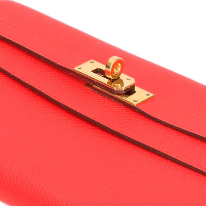 HERMES Kelly Long Wallet Veau Epsom Rouge Size ONE SIZE