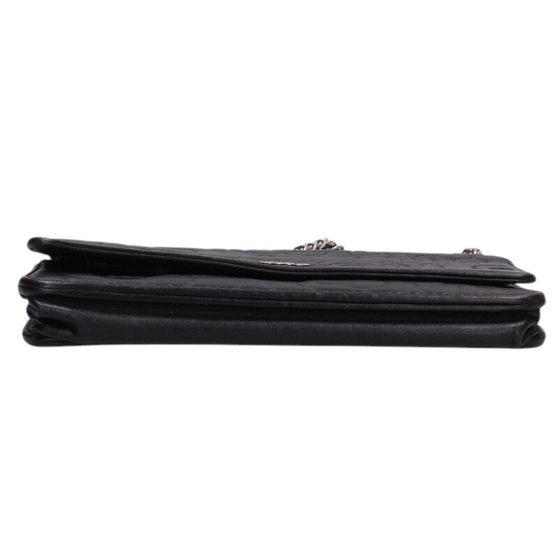 CHANEL Camellia Chain Wallet Black/Silver Size ONE SIZE
