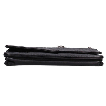 CHANEL Camellia Chain Wallet Black/Silver Size ONE SIZE
