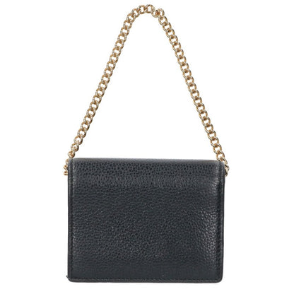 GUCCI Zumi Compact Chain Wallet Black & Gold Size ONE SIZE