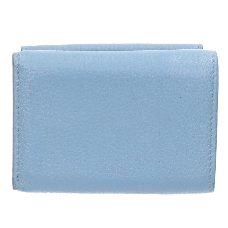 miumiu Tri-Fold Compact Wallet Blue & Gold Size ONE SIZE