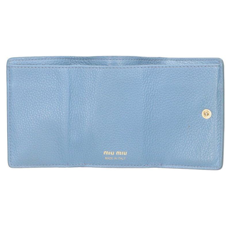 miumiu Tri-Fold Compact Wallet Blue & Gold Size ONE SIZE