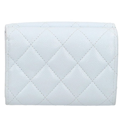 CHANEL Matelasse Coco Star Tri-Fold Light Blue Size ONE SIZE