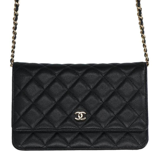 CHANEL Matelasse Caviar Skin Chain Wallet Size ONE SIZE