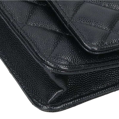 CHANEL Matelasse Caviar Skin Chain Wallet Size ONE SIZE