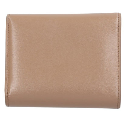 CELINE Small Triomphe Leather Beige Gold Wallet Size ONE SIZE