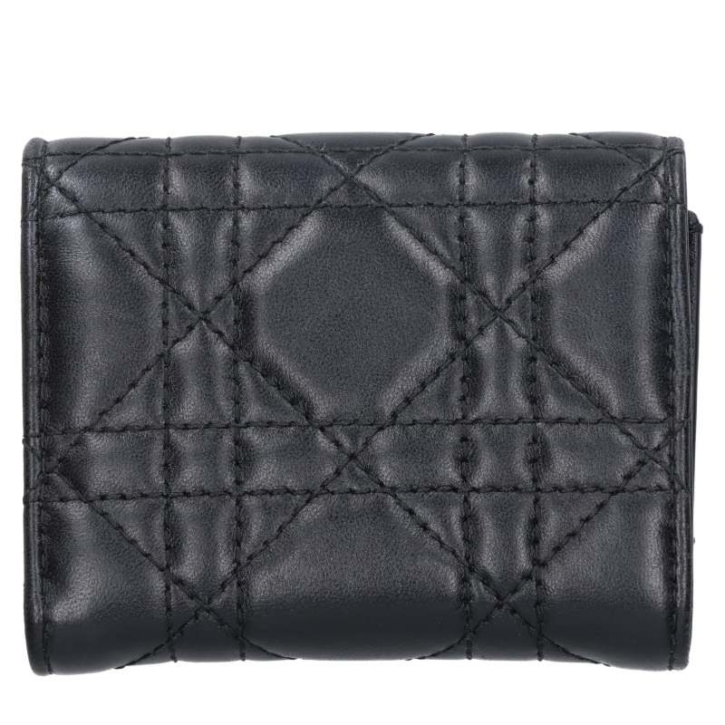 Christian Dior Mini Tri-fold Wallet Black Size ONE SIZE