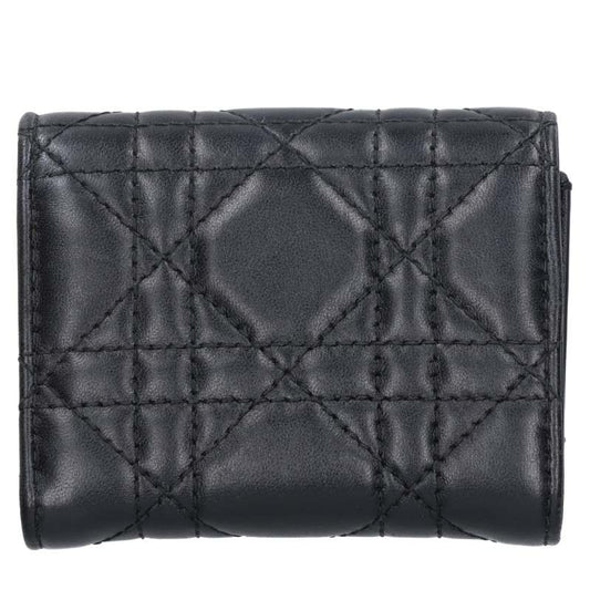 Christian Dior Mini Tri-fold Wallet Black Size ONE SIZE