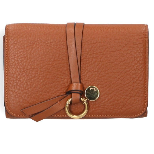 Chloe Tri-fold Compact Wallet Brown Gold Size ONE SIZE