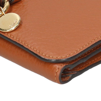 Chloe Tri-fold Compact Wallet Brown Gold Size ONE SIZE