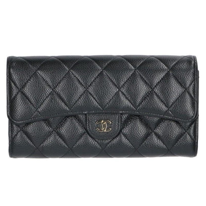 CHANEL Matelasse Classic Long Wallet Black Size ONE SIZE