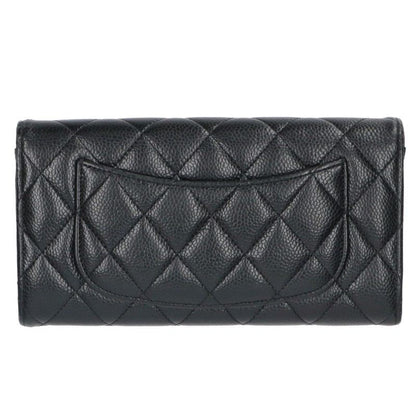CHANEL Matelasse Classic Long Wallet Black Size ONE SIZE