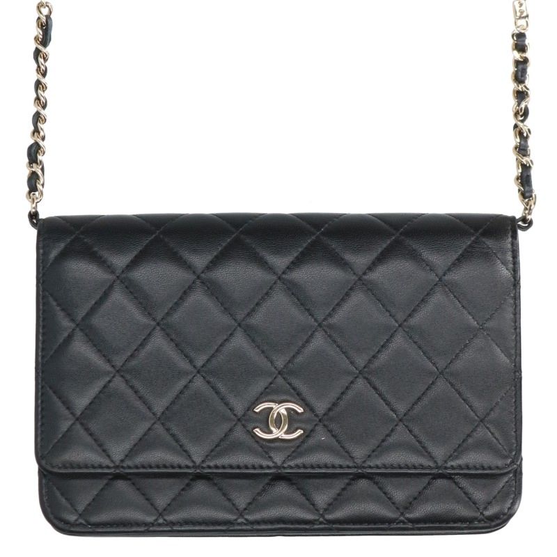 CHANEL Matelasse Lambskin Faux Chain Wallet Size ONE SIZE