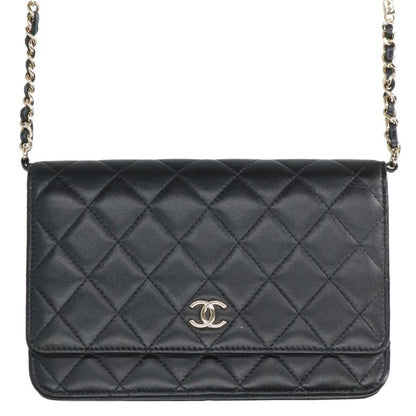 CHANEL Matelasse Lambskin Faux Chain Wallet Size ONE SIZE