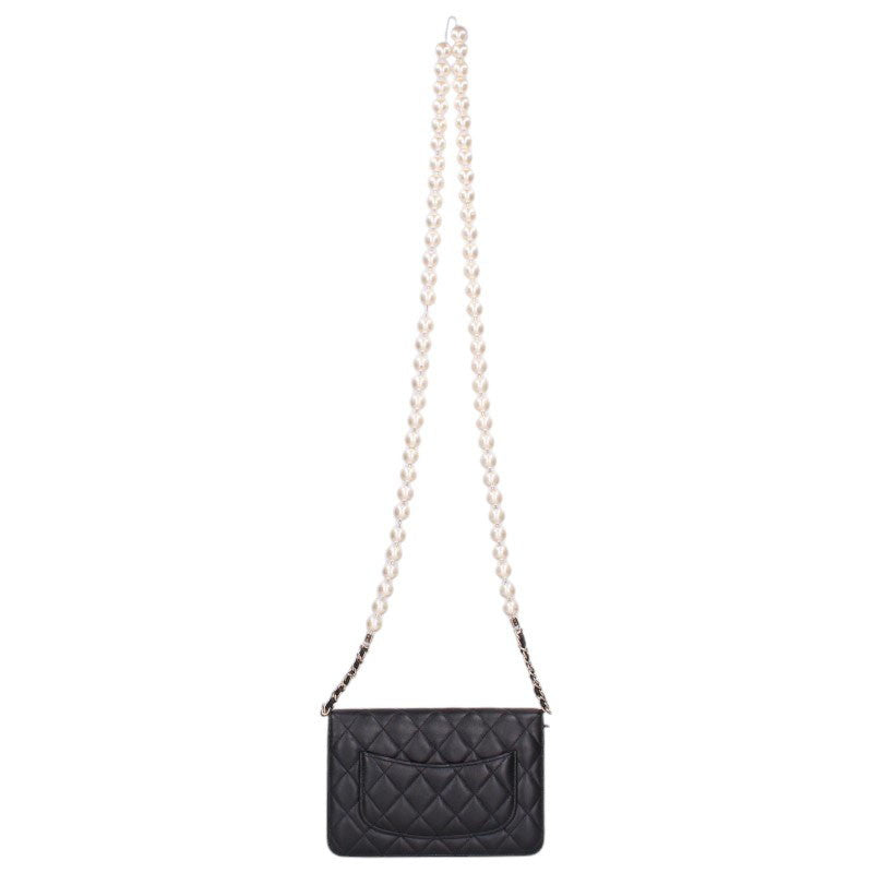 CHANEL Matelasse Lambskin Faux Chain Wallet Size ONE SIZE