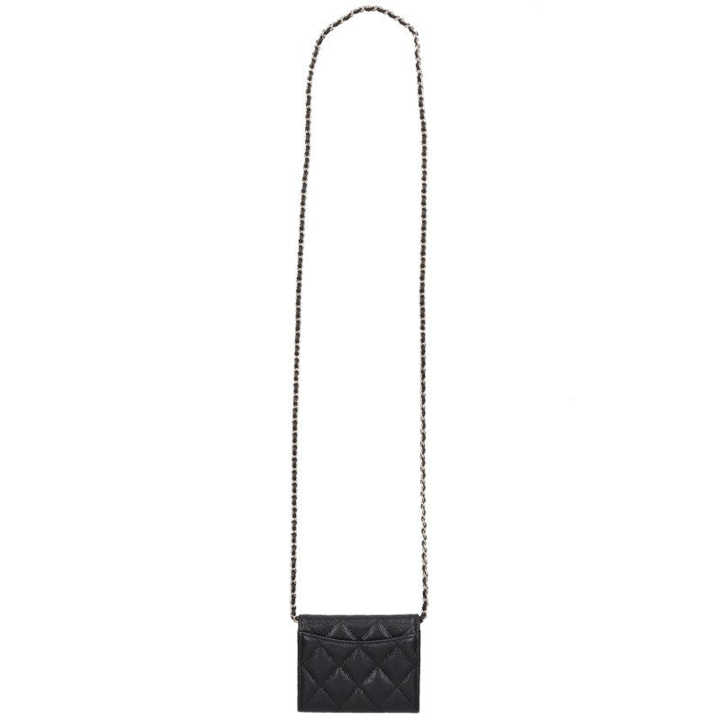 CHANEL Matelasse Caviar Skin Black Gold Wallet