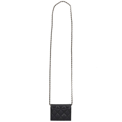 CHANEL Matelasse Caviar Skin Black Gold Wallet