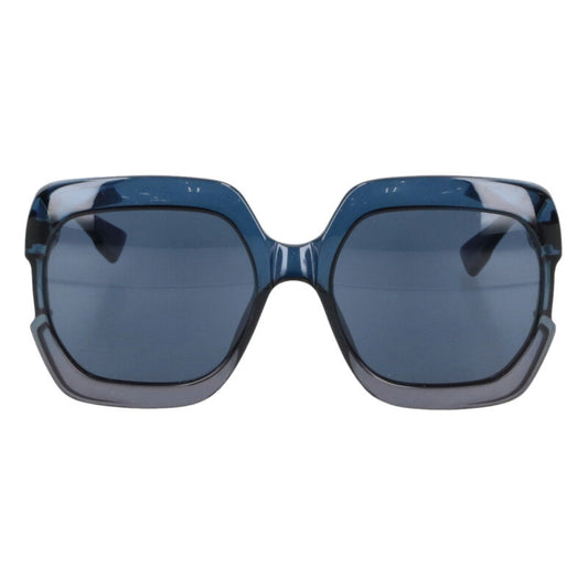 Dior Oversized Frame Sunglasses Blue & Gold Size ONE SIZE