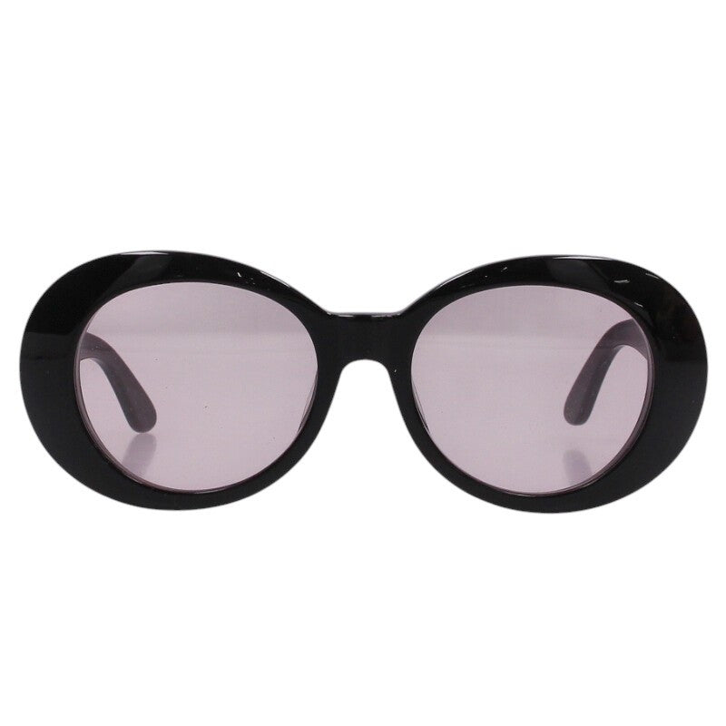 CHANEL Oval Shape Sunglasses Black Size ONE SIZE