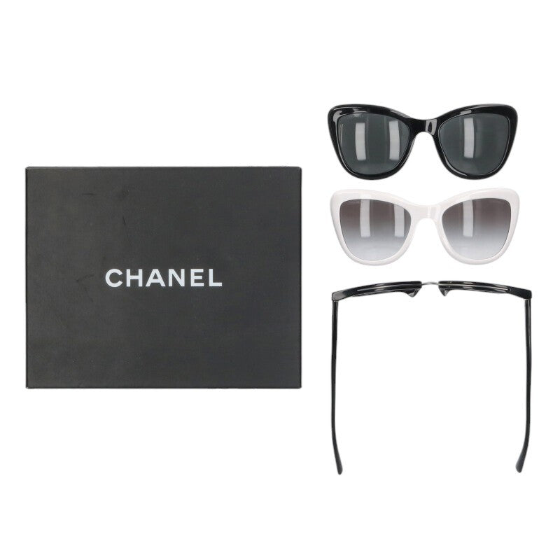CHANEL Clip-On Sunglasses Black Size ONE SIZE