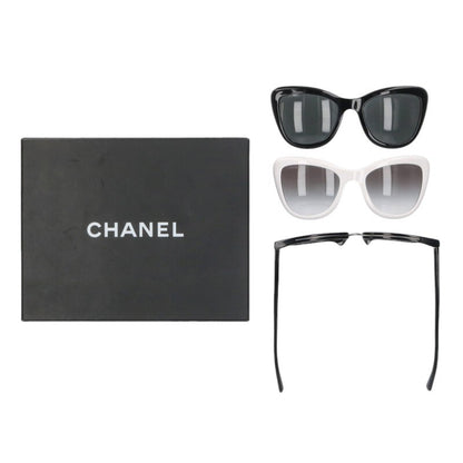 CHANEL Clip-On Sunglasses Black Size ONE SIZE