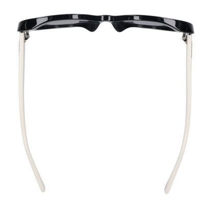 CHANEL Oval Shape Sunglasses Black White Size 53