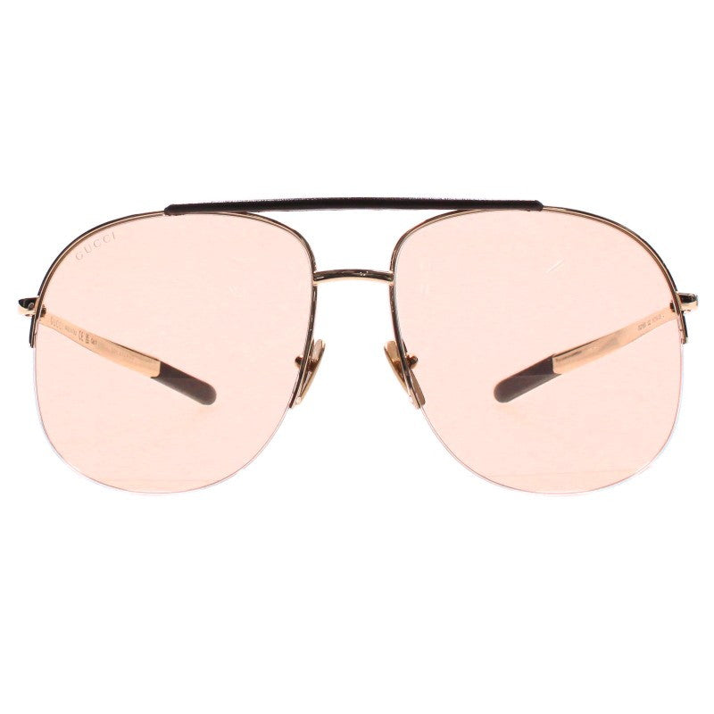GUCCI Navigator Sunglasses Gold Size ONE SIZE