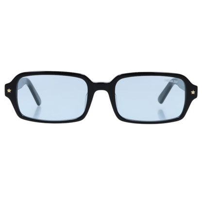 DIOR Side Logo Rectangular Shape Black Gold Sunglasses Size 55