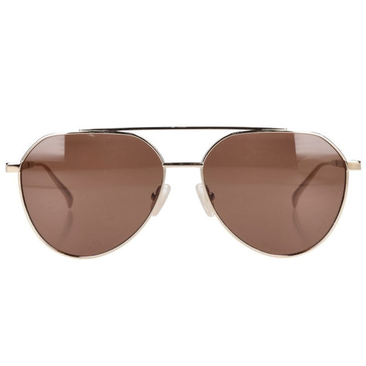 Alexander McQUEEN AM0478S Metal Sunglasses Gold Size 59