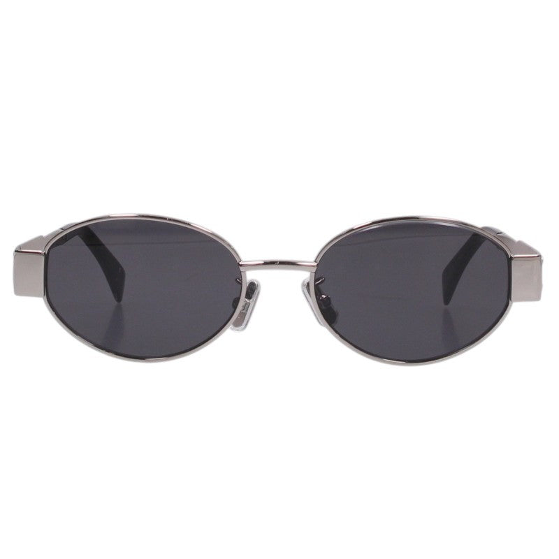 CELINE Triomphe Metal Sunglasses Silver Frame Size 54