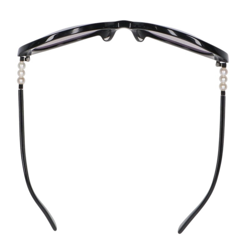 CHANEL 5159-H-A Faux Pearl Temple Sunglasses Black Size 56