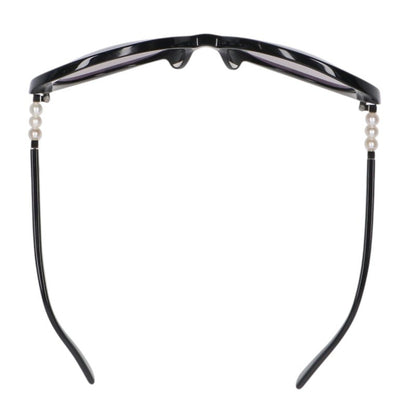 CHANEL 5159-H-A Faux Pearl Temple Sunglasses Black Size 56