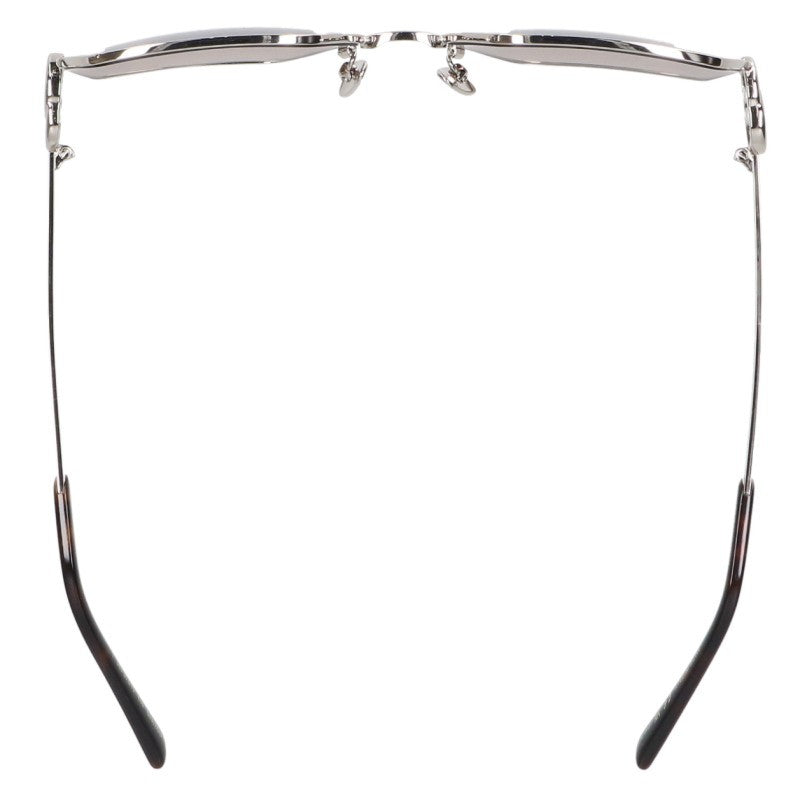 GUCCI Metal Frame Square Sunglasses Silver Brown Size 61