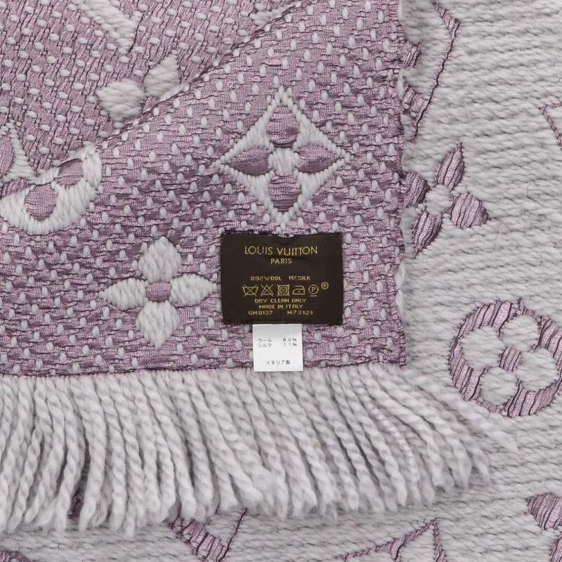 Louis Vuitton Logo scarf Pink x Gray