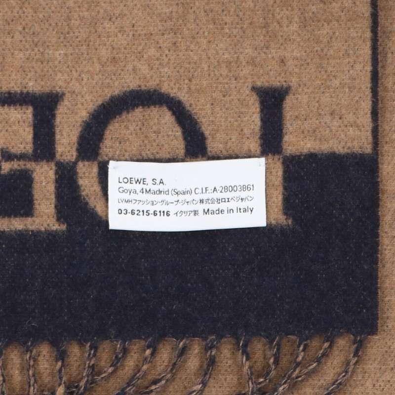 LOEWE Logo Cashmere Blend Wool Scarf Multi Size ONE SIZE