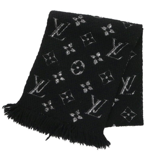 Louis Vuitton Logo scarf Black x Silver