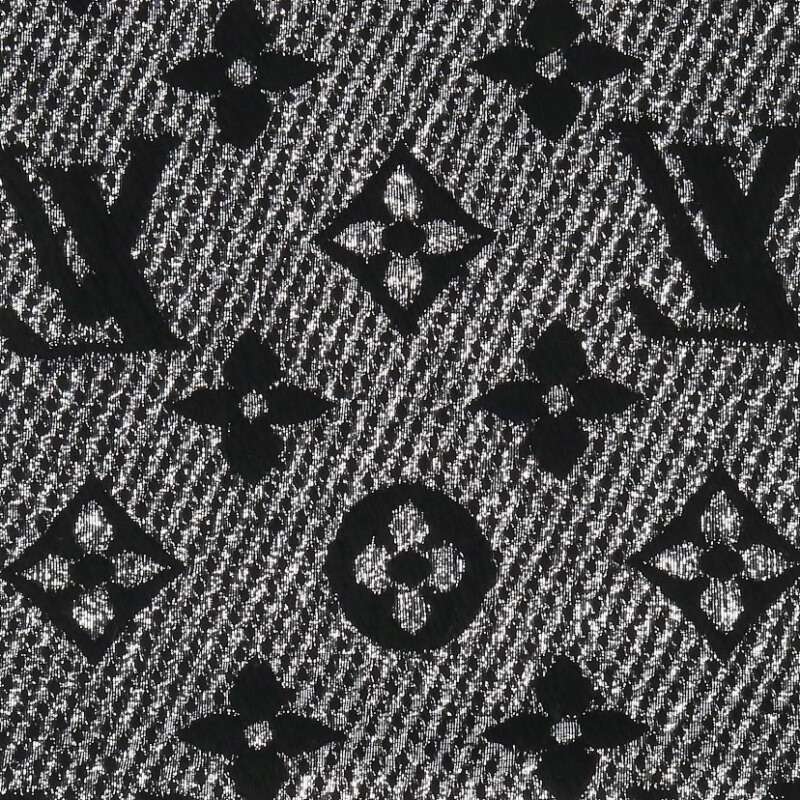 Louis Vuitton Logo scarf Black x Silver