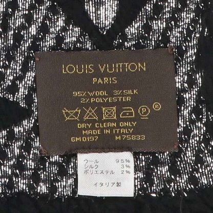 Louis Vuitton Logo scarf Black x Silver
