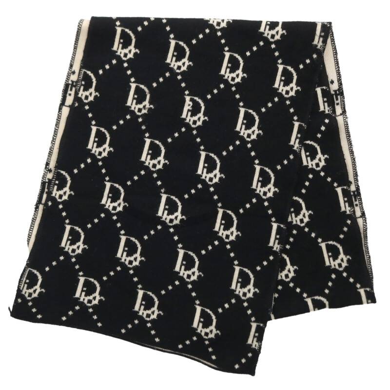 Christian Dior Trotter Pattern Wool Scarf Size ONE SIZE