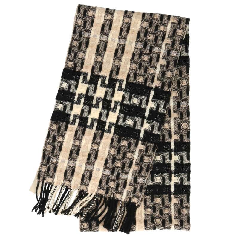 Burberry Wool Cashmere Fringe Scarf Multi Size ONE SIZE